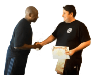 Sifu Maurice's certification by Grandmaster Anthony Arnett in USA 
