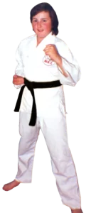 GM Mauricio Novoa wearing black belt in Japanese Martial Arts Karate