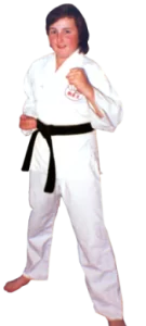 GM Mauricio Novoa wearing black belt in Japanese Martial Arts Karate